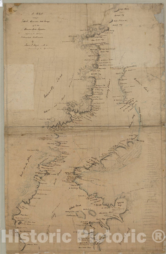 Map : Arctic 1861, Antique Vintage Reproduction