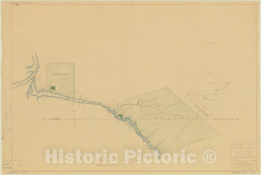 Map : Fordlandia, Brazil 1934, Map of Ford concessions and exploration trails plotted from government maps , Antique Vintage Reproduction