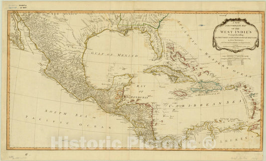 Map : West Indies 1794, A new and complete map of the West Indies : comprehending all the coasts and islands known by that name , Antique Vintage Reproduction