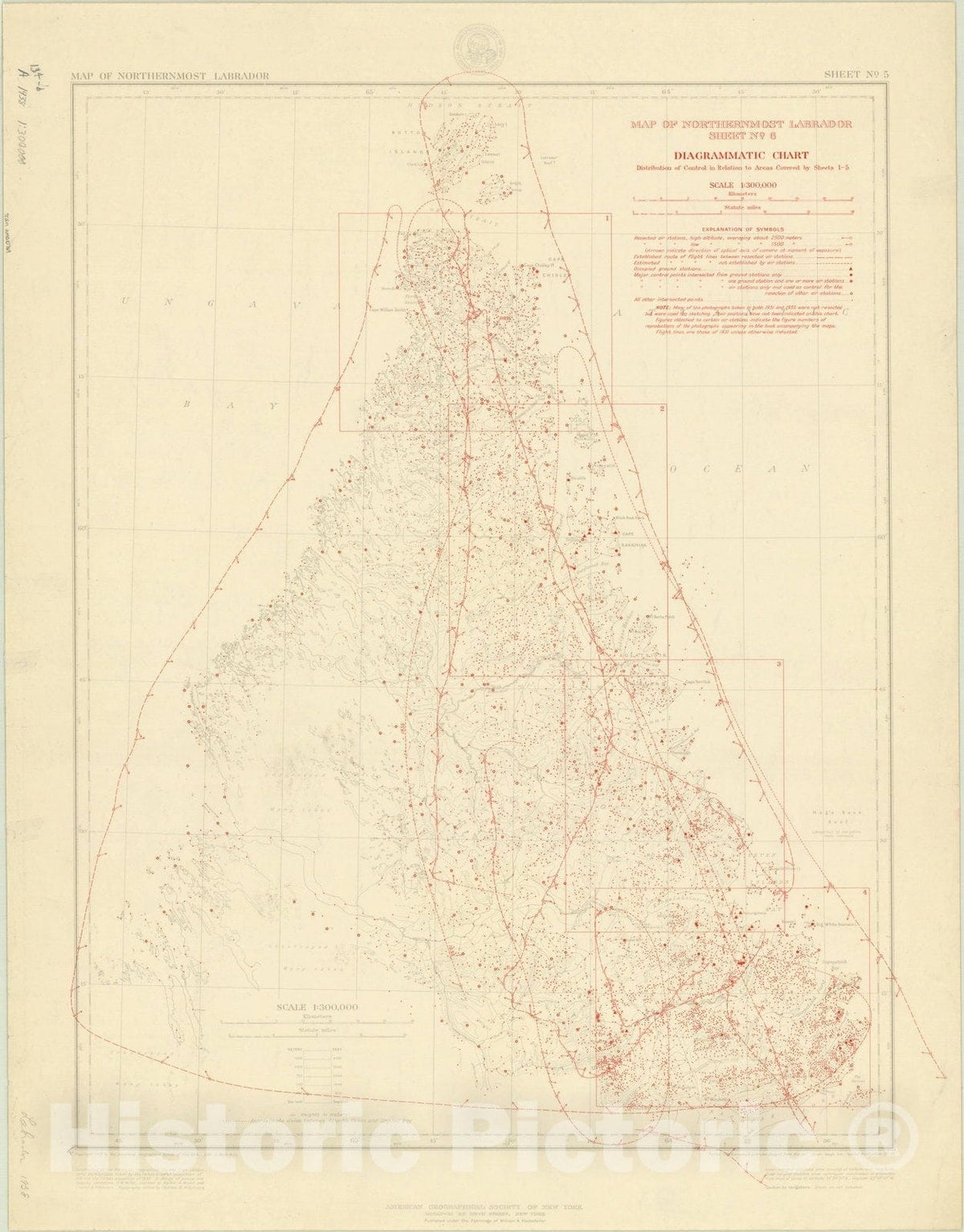 Map : Labrador 1938, Map of northernmost Labrador , Antique Vintage Reproduction