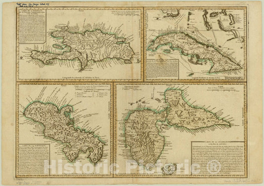 Map : West Indies 1760, Antique Vintage Reproduction