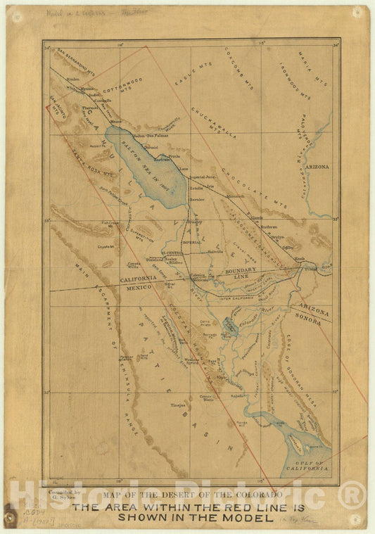 Map : Chile 1907, Map of the desert of the Colorado , Antique Vintage Reproduction