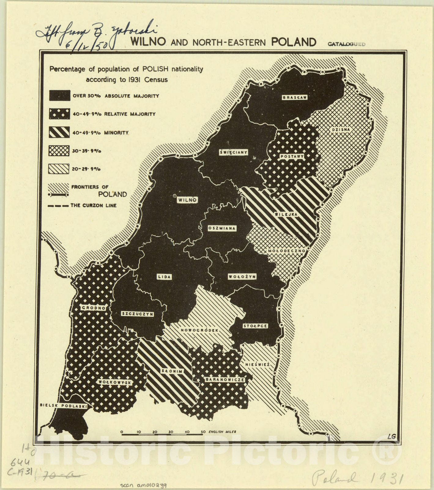 Map : Poland 1931, Wilno and north-eastern Poland, Antique Vintage Reproduction