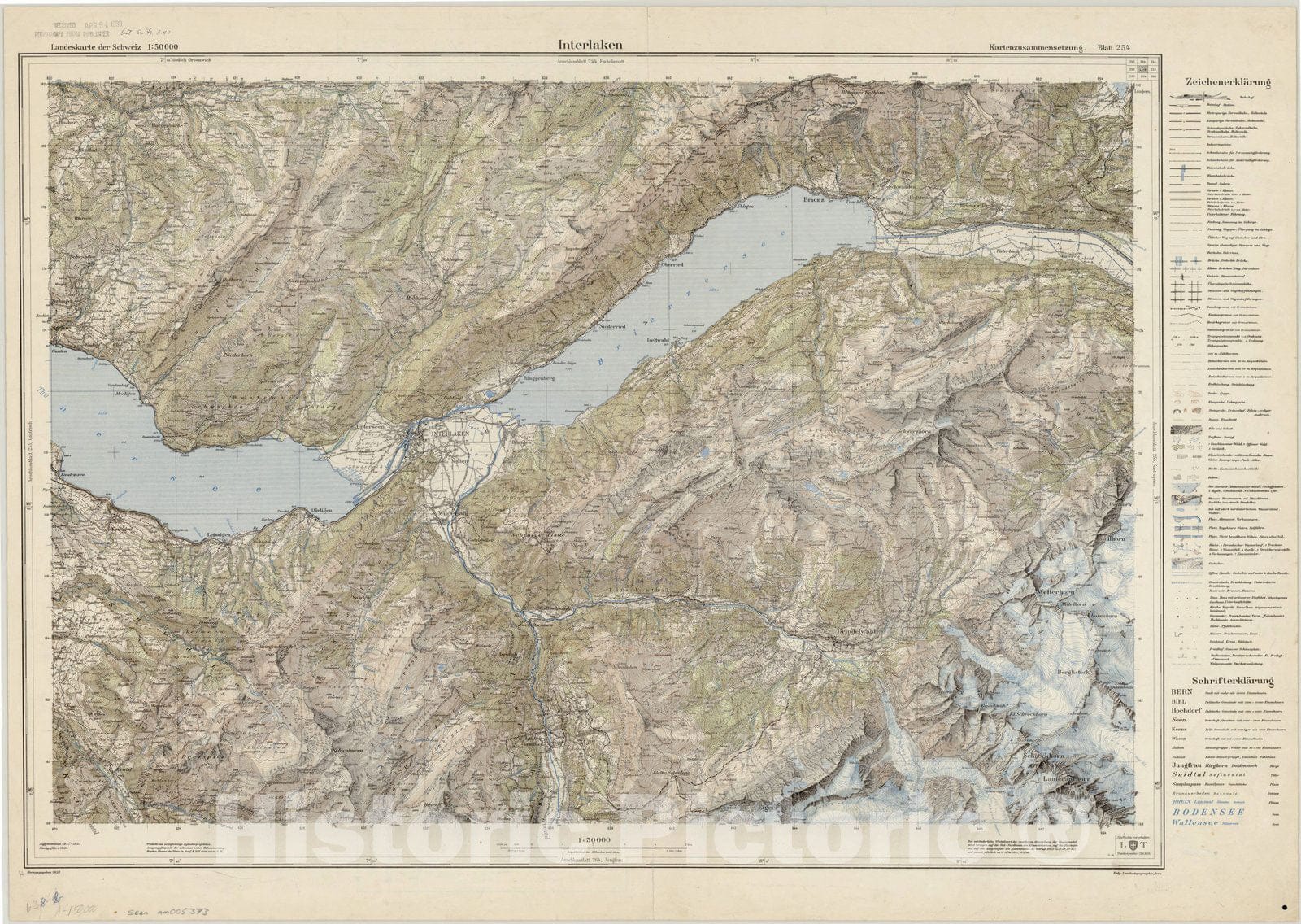 Map : Switzerland 1938, Landeskarte der Schweiz 1:50 000, Antique Vintage Reproduction