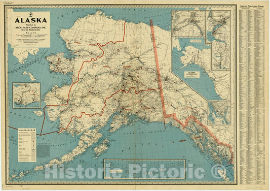 Map : Alaska 1949, , Antique Vintage Reproduction