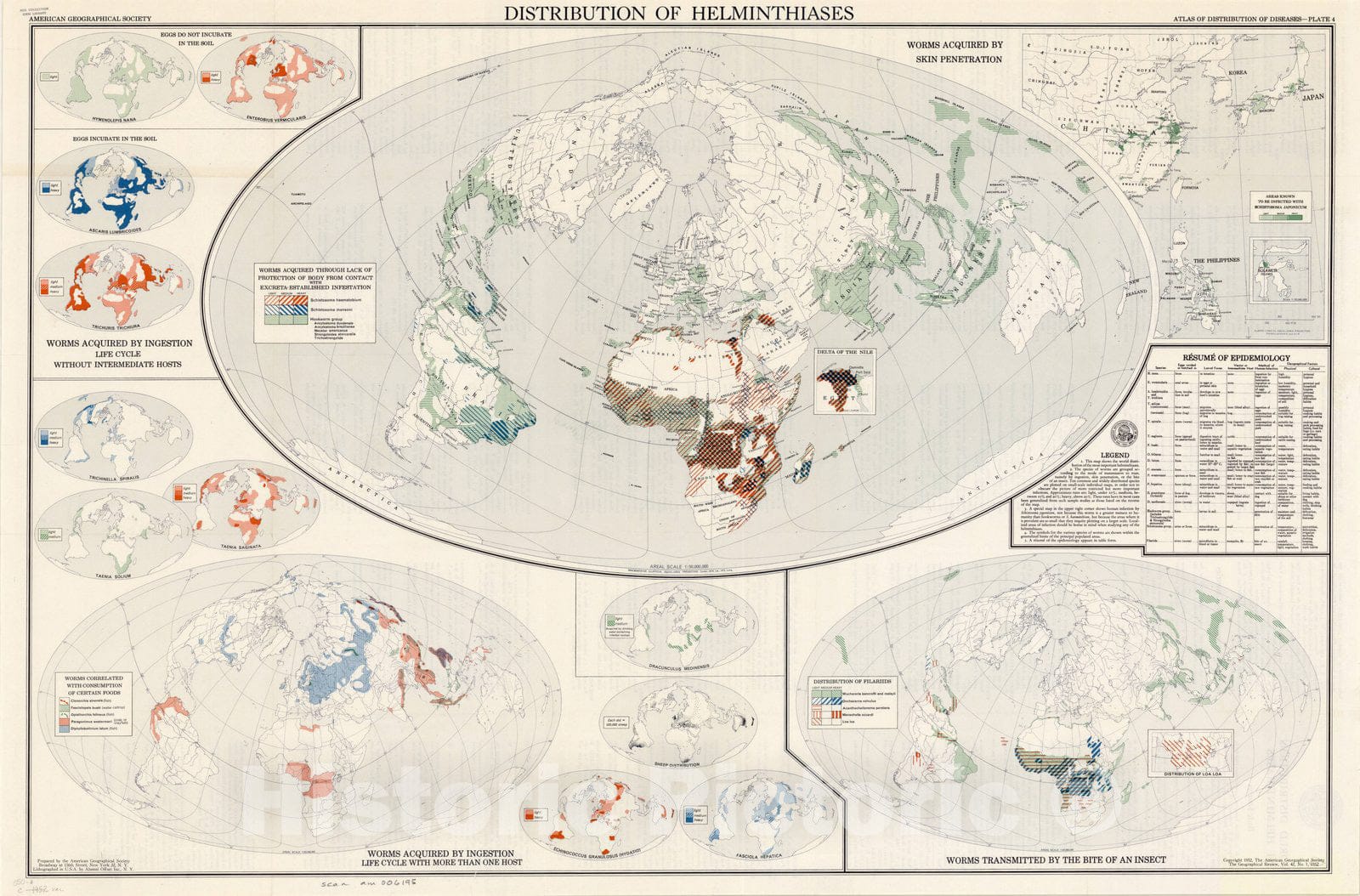 Map : Atlas of Diseases 1954 5, Atlas of diseases, Antique Vintage Reproduction