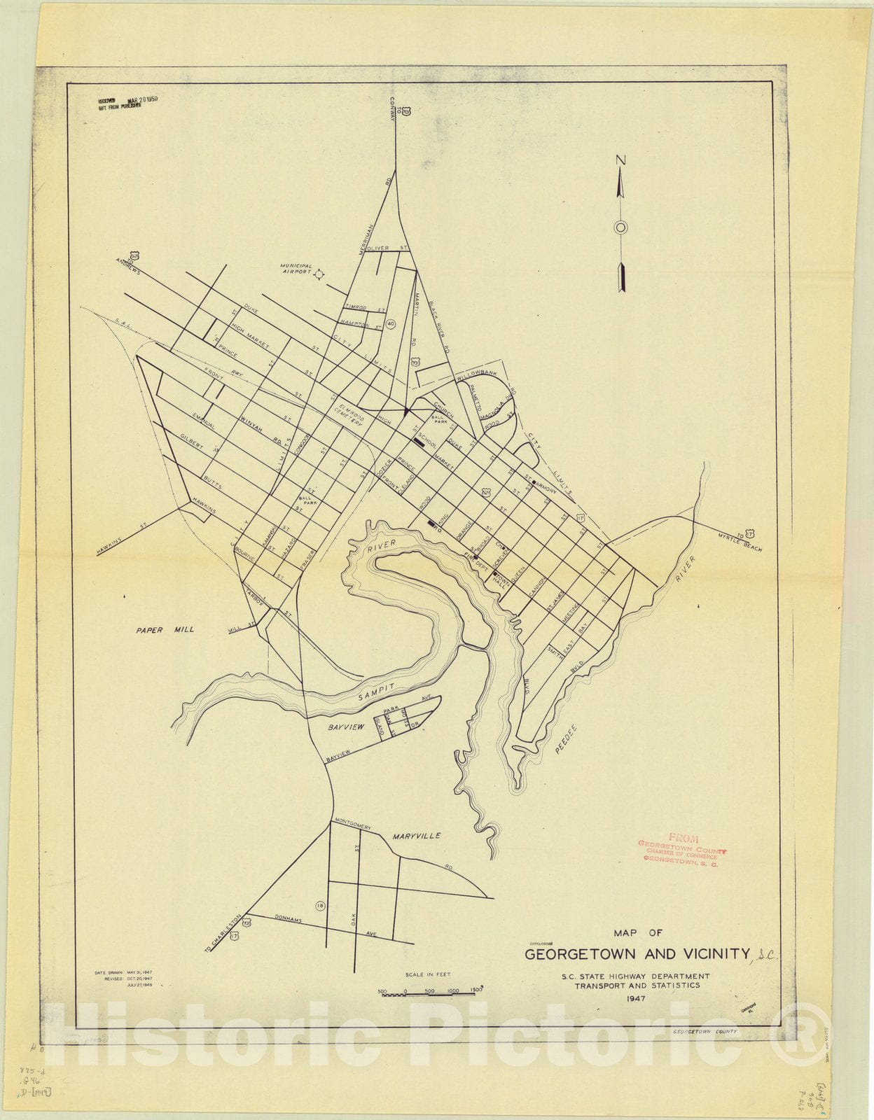 Map : Georgetown, South Carolina, Map of Georgetown and vicinity , Antique Vintage Reproduction