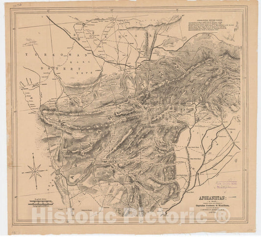 Map : Afghanistan 1879, Afghanistan : a map , Antique Vintage Reproduction