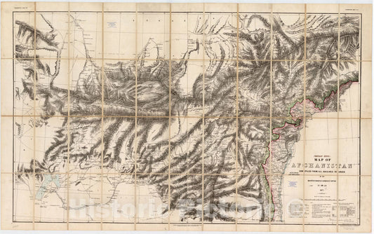 Map : Afghanistan 1872, Map of Afghanistan 1871 , Antique Vintage Reproduction
