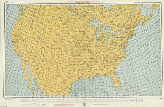 Map : United States 1955, Vertical intensity chart of the United States, 1955.0 : lines of equal magnetic vertical intensity and equal annual change