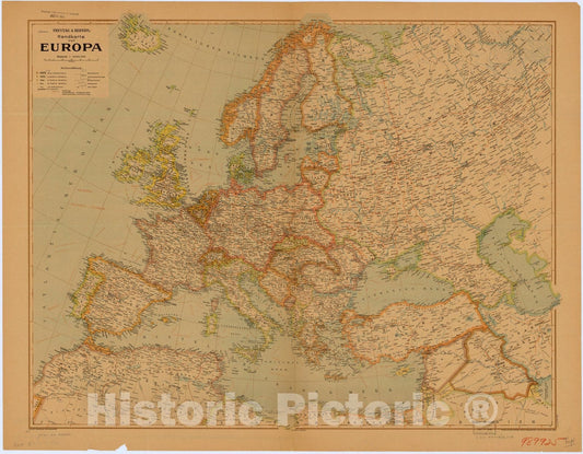 Map : Europe 1943, Freytag & Berndt's Handkarte von Europa, Antique Vintage Reproduction