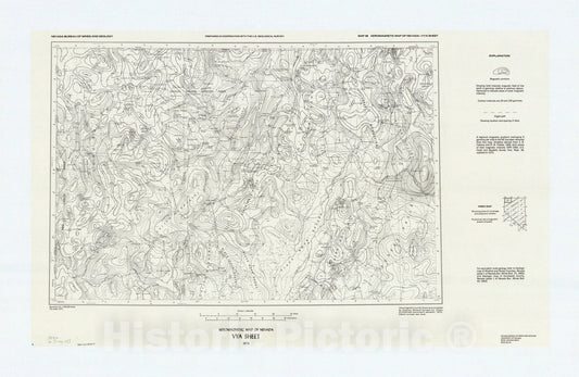 Map : Vya, Nevada 1974, Aeromagnetic map of Nevada : Vya sheet , Antique Vintage Reproduction