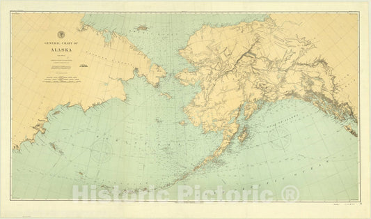 Map : Alaska 1897, General chart of Alaska, Antique Vintage Reproduction