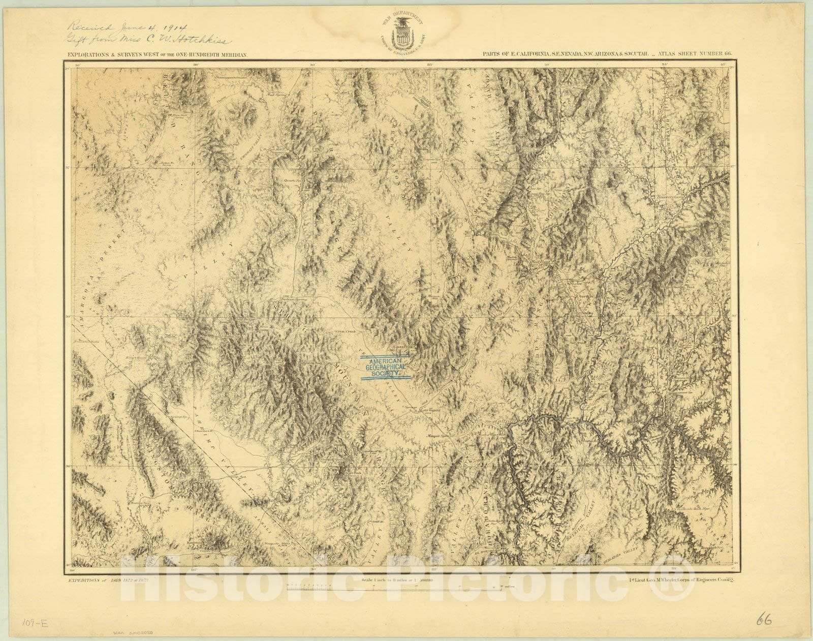 Map : Arizona, Utah, New Mexico and California 1874, Antique Vintage Reproduction