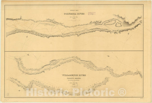 Map : Washington and Oregon 1890, Sheet no. 7 of Columbia River , Antique Vintage Reproduction