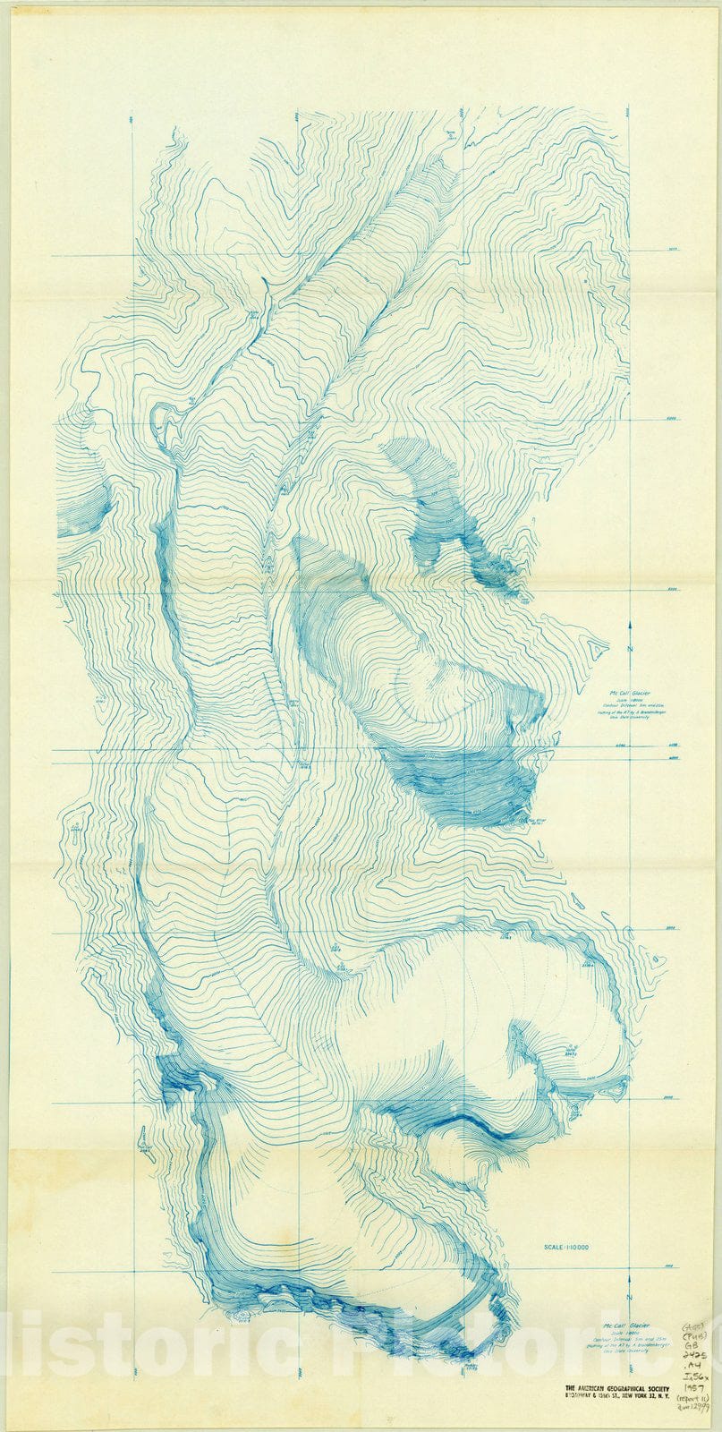 Map : McCall Glacier, Alaska 1959, McCall Glacier, Alaska, Antique Vintage Reproduction