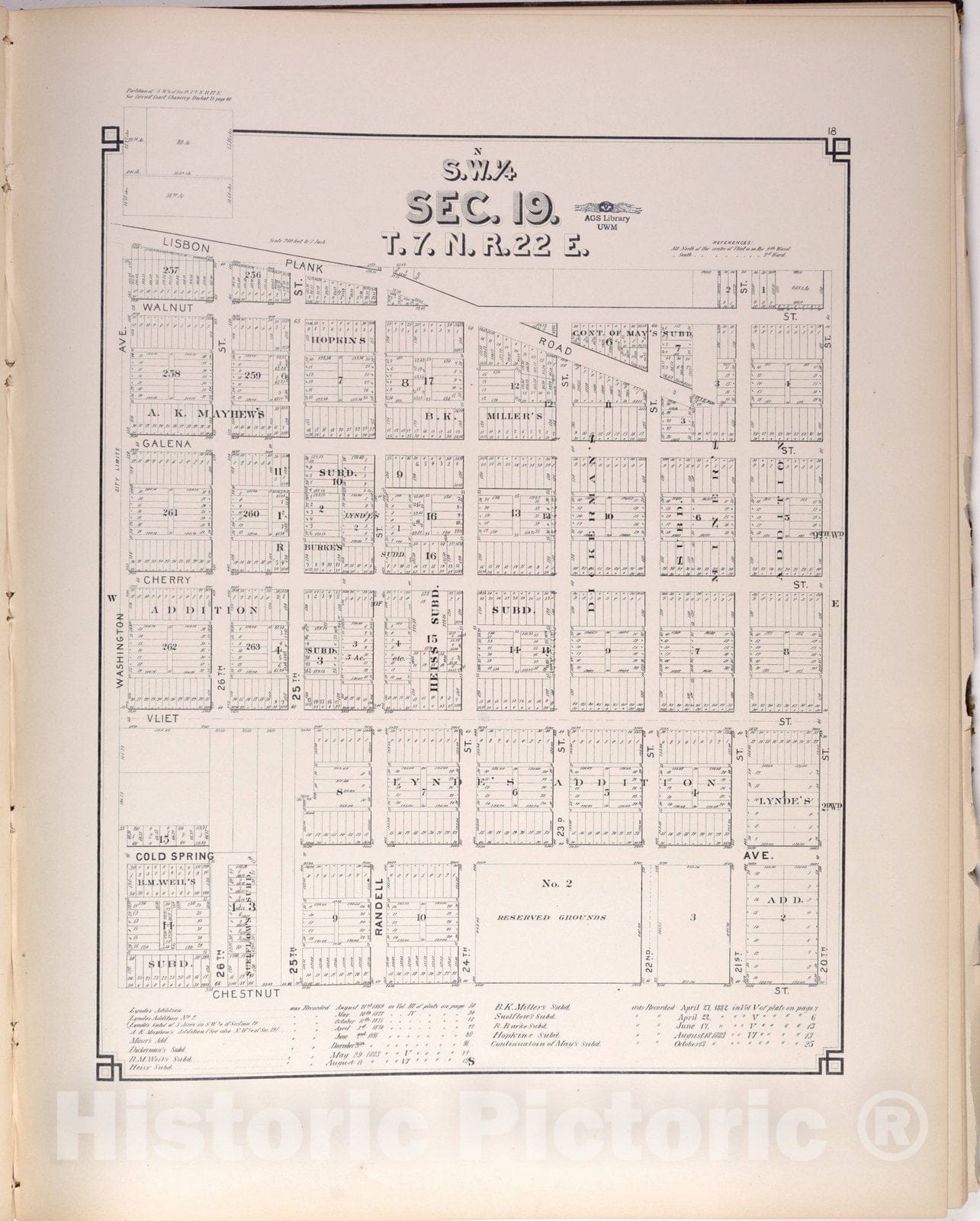 Map : Milwaukee, Wisconsin 1884 8, Quarter-sectional atlas of the city of Milwaukee , Antique Vintage Reproduction