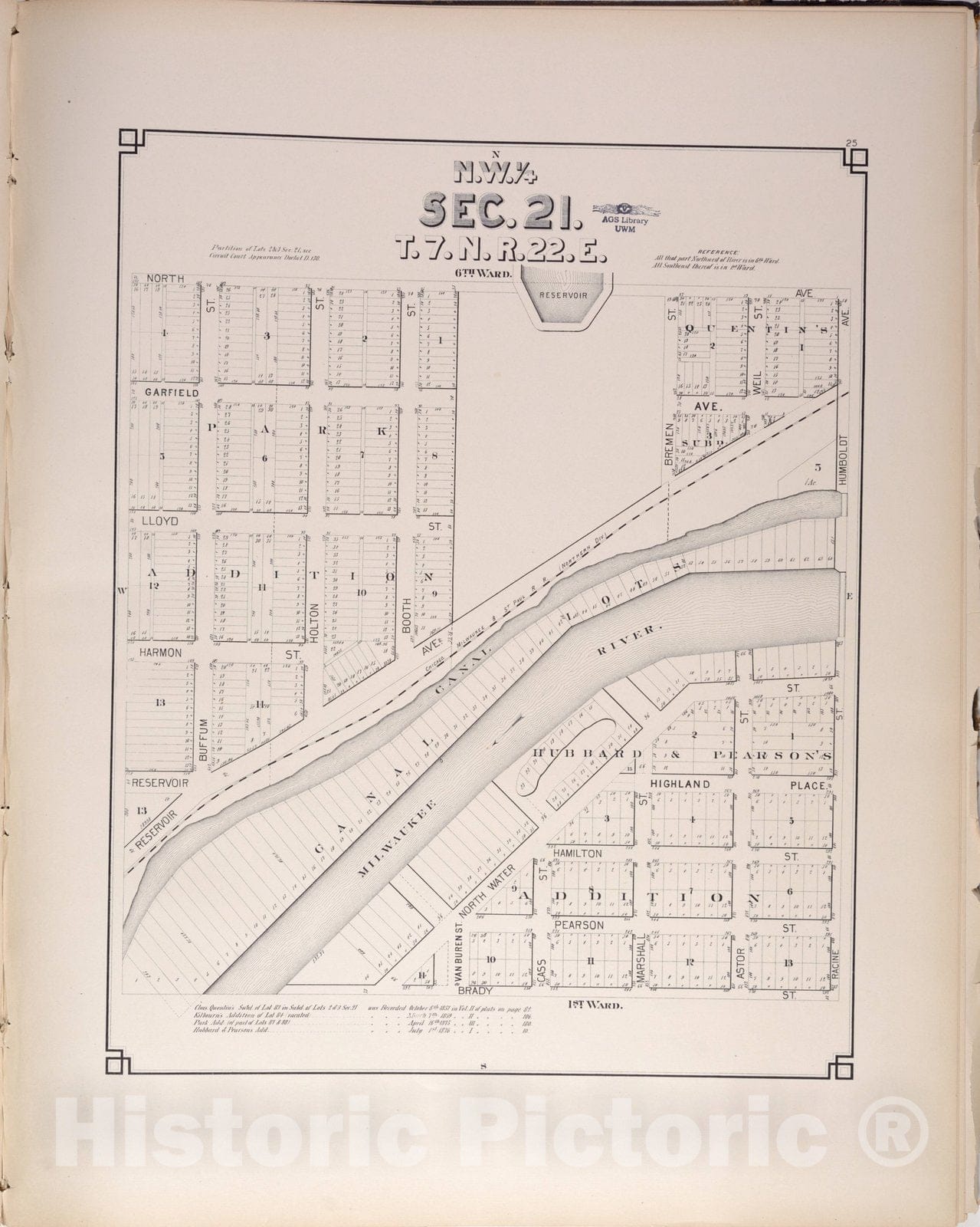 Map : Milwaukee, Wisconsin 1884 15, Quarter-sectional atlas of the city of Milwaukee , Antique Vintage Reproduction