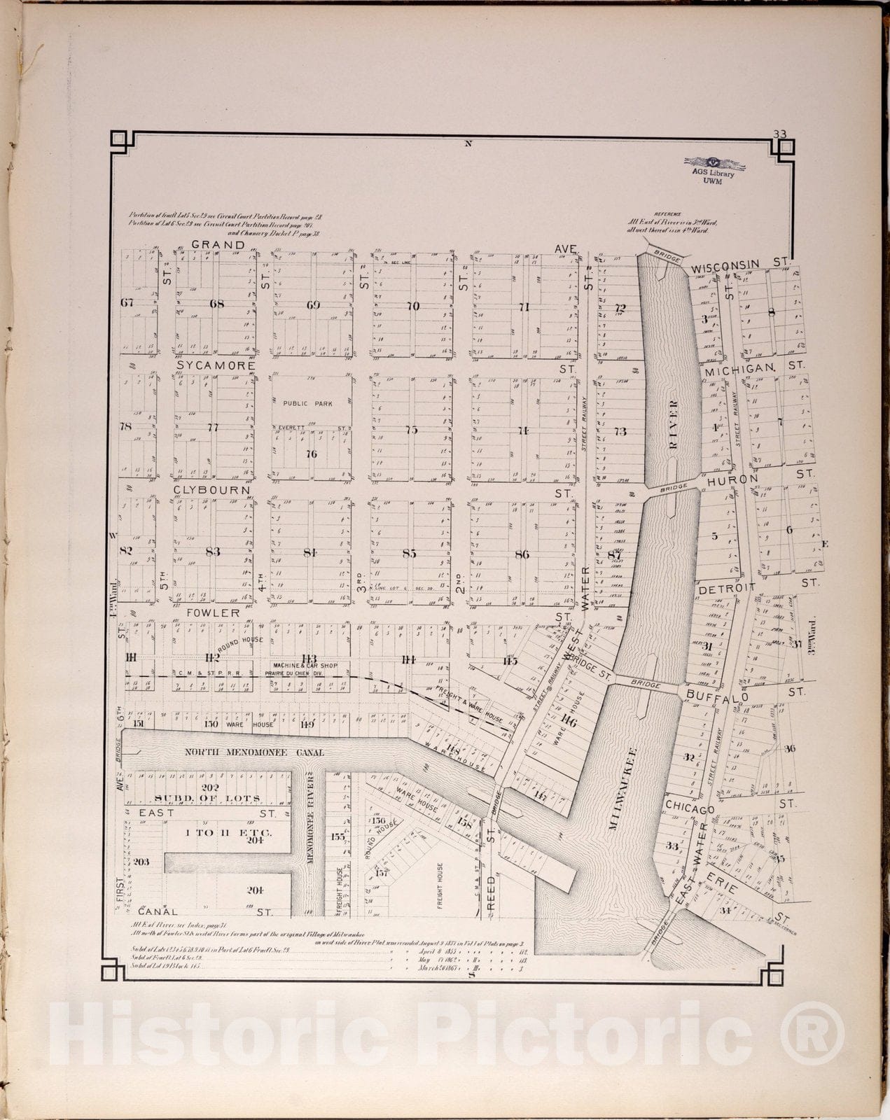 Map : Milwaukee, Wisconsin 1884 24, Quarter-sectional atlas of the city of Milwaukee , Antique Vintage Reproduction