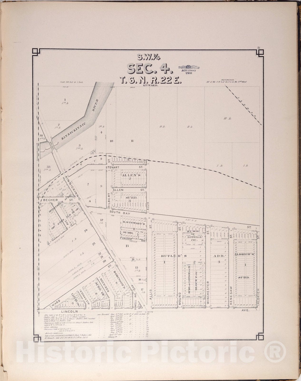 Map : Milwaukee, Wisconsin 1884 43, Quarter-sectional atlas of the city of Milwaukee , Antique Vintage Reproduction