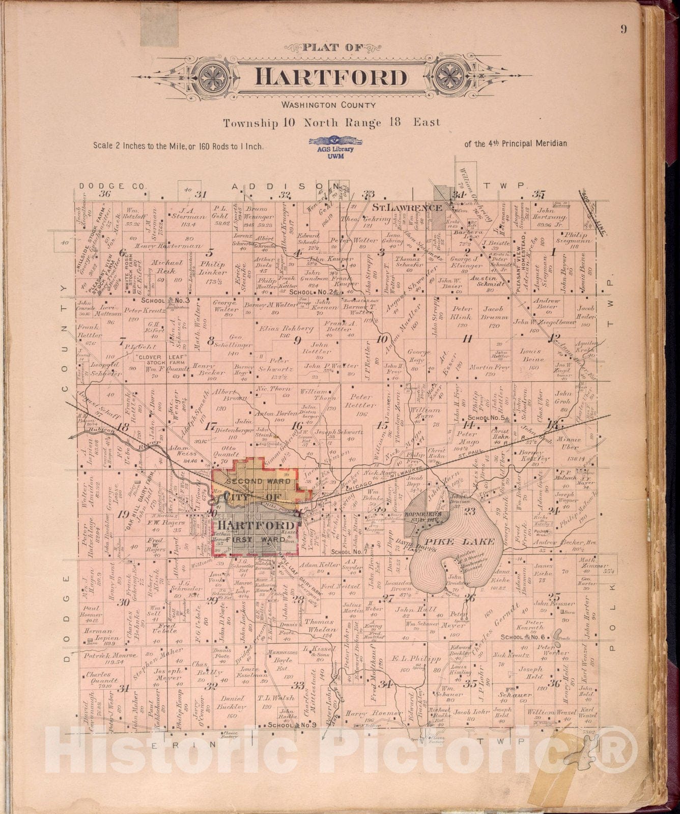 Historic Map : Washington & Ozaukee Counties, Wisconsin 1915 6, Plat book of Washington and Ozaukee counties, Wisconsin, compiled from county records and actual surveys