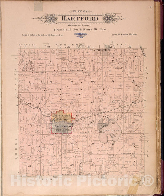 Historic Map : Washington & Ozaukee Counties, Wisconsin 1915 6, Plat book of Washington and Ozaukee counties, Wisconsin, compiled from county records and actual surveys