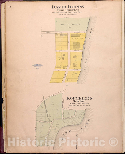 Historic Map : Washington & Ozaukee Counties, Wisconsin 1915 7, Plat book of Washington and Ozaukee counties, Wisconsin, compiled from county records and actual surveys