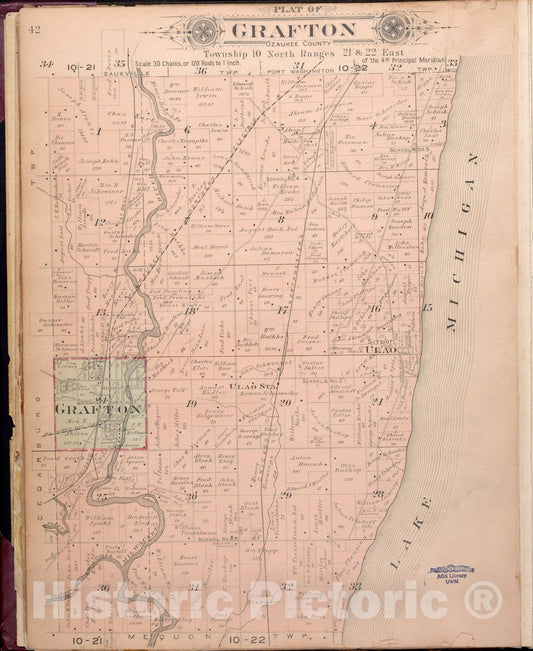 Historic Map : Washington & Ozaukee Counties, Wisconsin 1915 10, Plat book of Washington and Ozaukee counties, Wisconsin, compiled from county records and actual surveys