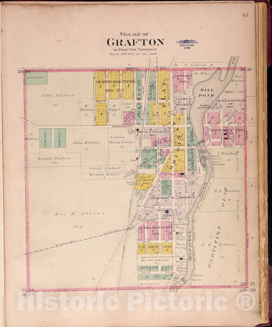 Historic Map : Washington & Ozaukee Counties, Wisconsin 1915 11, Plat book of Washington and Ozaukee counties, Wisconsin, compiled from county records and actual surveys