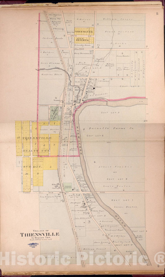 Historic Map : Washington & Ozaukee Counties, Wisconsin 1915 13, Plat book of Washington and Ozaukee counties, Wisconsin, compiled from county records and actual surveys