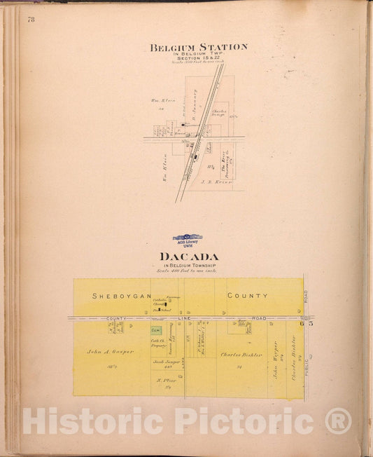 Historic Map : Washington & Ozaukee Counties, Wisconsin 1915 5, Plat book of Washington and Ozaukee counties, Wisconsin, compiled from county records and actual surveys