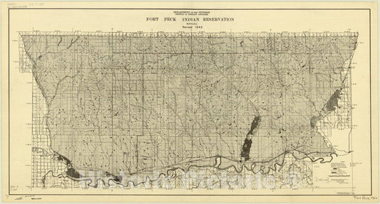 Map : Montana 1942, Fort Peck Indian Reservation, Montana, 1942 , Antique Vintage Reproduction