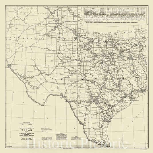 Map : Texas 1919, National highways map of the state of Texas : showing eighty-seven hundred miles of national highways