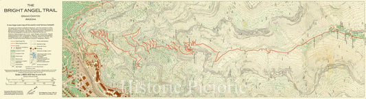 Map : Arizona 1981 2, Bright Angel Trail, Grand Canyon, Arizona : a new large-scale map of the world's most famous footpath , Antique Vintage Reproduction