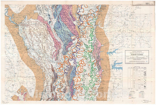 Map : Lower Mississippi River 1944 12, Geological investigation of the alluvial valley of the lower Mississippi river , Antique Vintage Reproduction