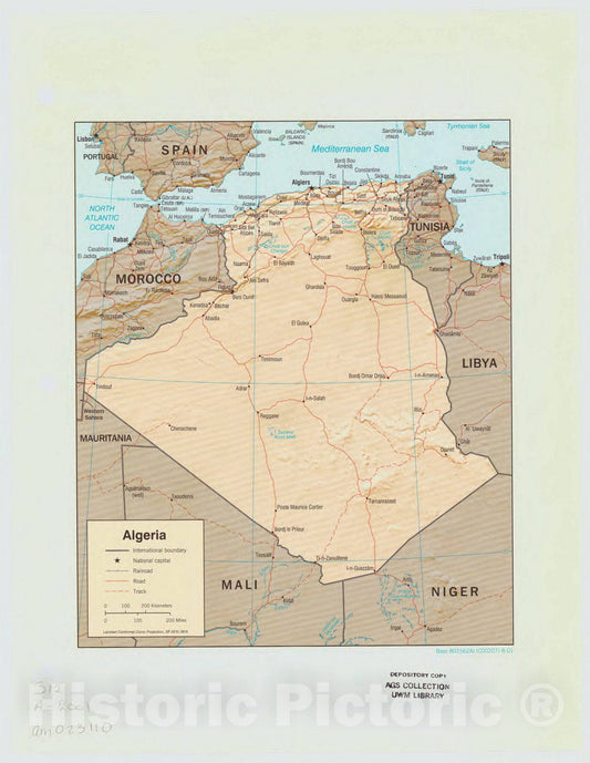 Map : Algeria 2001, Algeria, Antique Vintage Reproduction