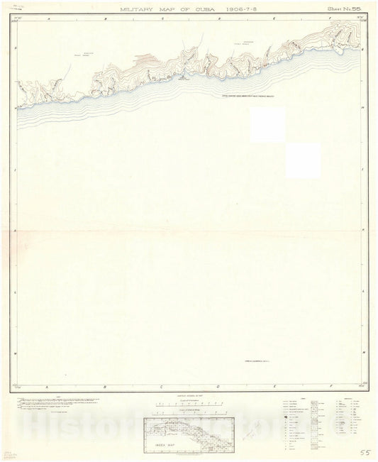 Map : Cuba 1906 23, Military map of Cuba , Antique Vintage Reproduction