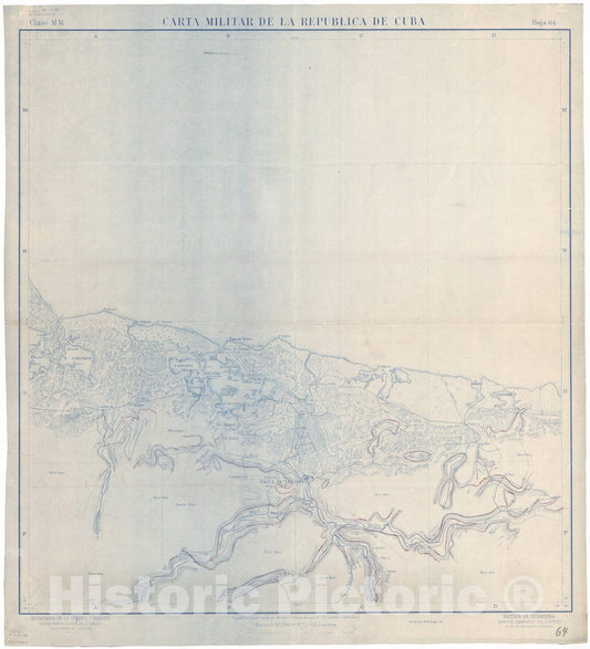 Map : Cuba 1906 15, Military map of Cuba , Antique Vintage Reproduction