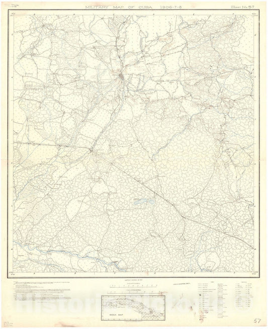 Map : Cuba 1906 26, Military map of Cuba , Antique Vintage Reproduction