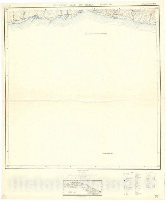 Map : Cuba 1906 43, Military map of Cuba , Antique Vintage Reproduction