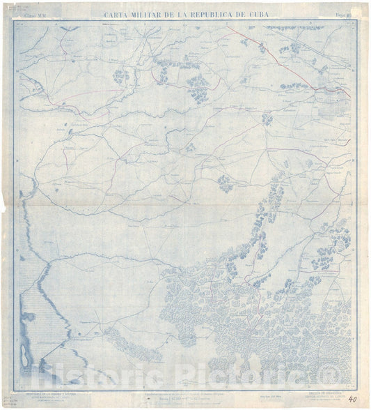 Map : Cuba 1906 68, Military map of Cuba , Antique Vintage Reproduction