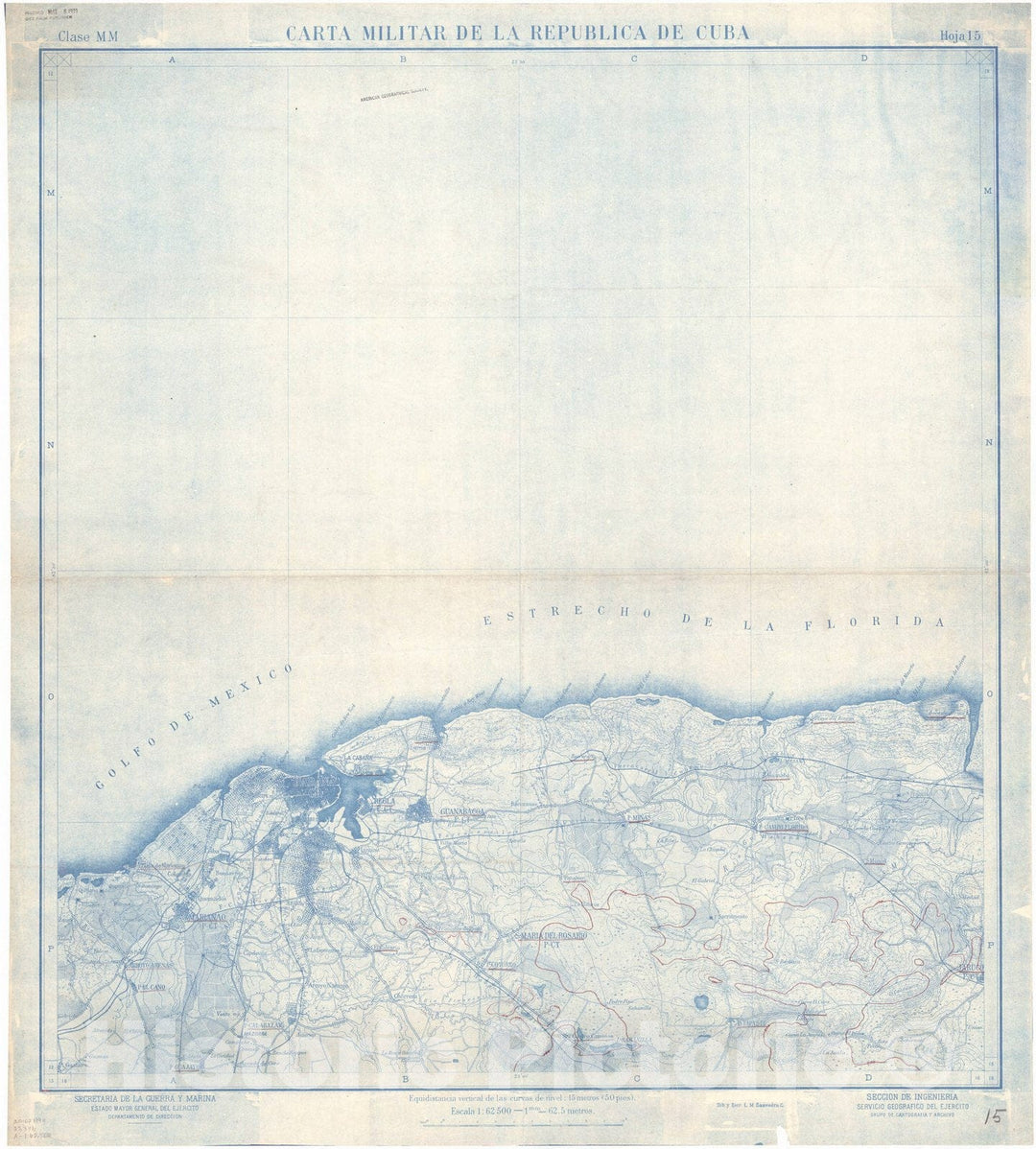 Map : Cuba 1906 72, Military map of Cuba , Antique Vintage Reproduction