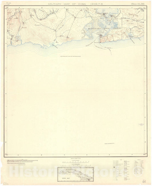 Map : Cuba 1906 74, Military map of Cuba , Antique Vintage Reproduction
