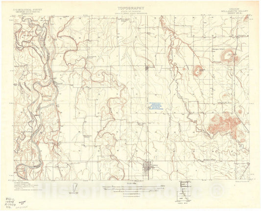 Map : Willamette Valley, Oregon 1910 1, Oregon, Willamette Valley , Antique Vintage Reproduction