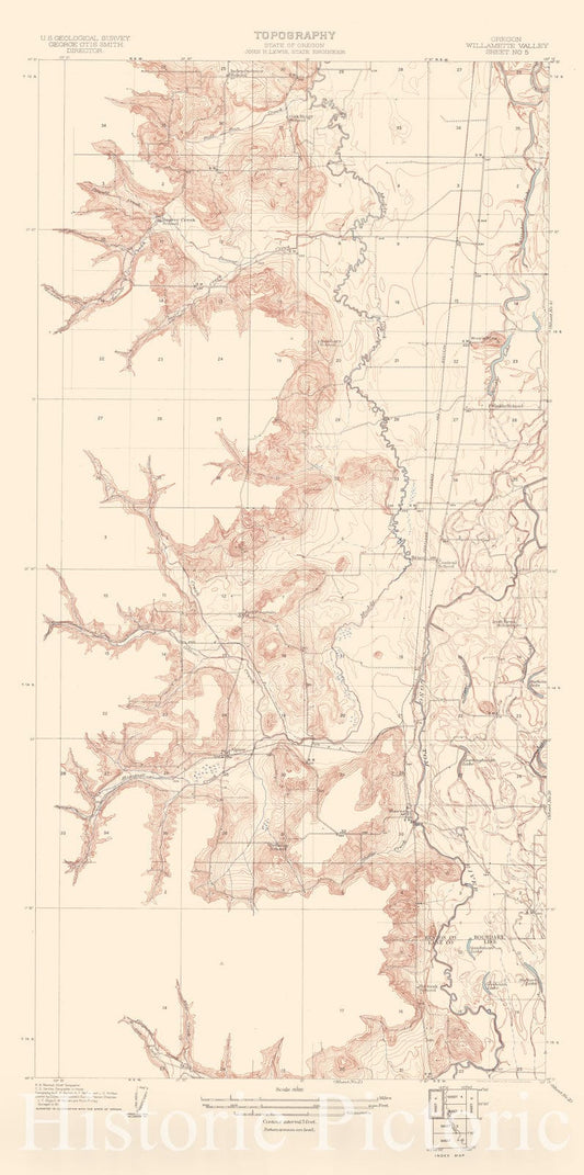 Map : Willamette Valley, Oregon 1910 6, Oregon, Willamette Valley , Antique Vintage Reproduction