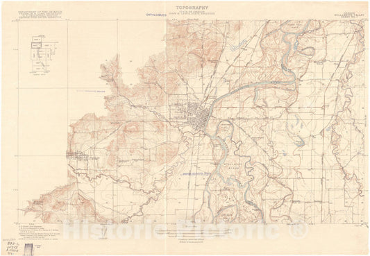 Map : Willamette Valley, Oregon 1910 8, Oregon, Willamette Valley , Antique Vintage Reproduction