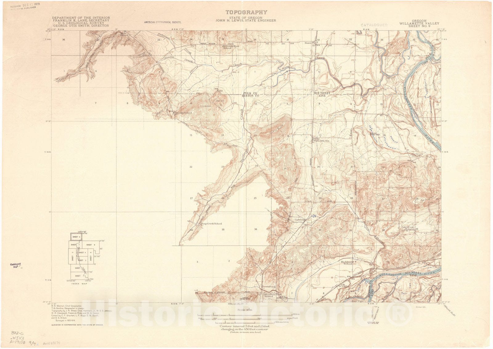 Map : Willamette Valley, Oregon 1910 2, Oregon, Willamette Valley , Antique Vintage Reproduction