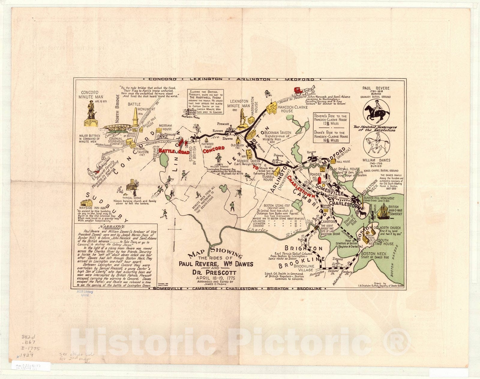 Map : Boston, Massachusetts 1775 1929 1, Antique Vintage Reproduction
