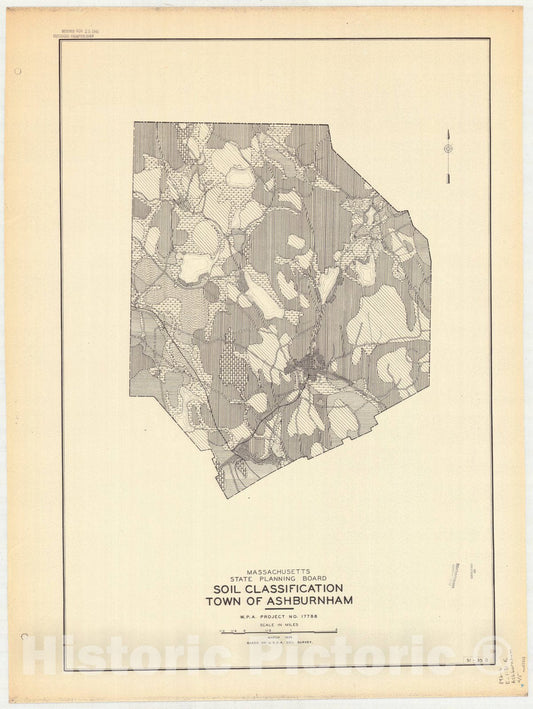 Map : Ashburnham, Massachusetts 1939 5, Town of Ashburnham , Antique Vintage Reproduction