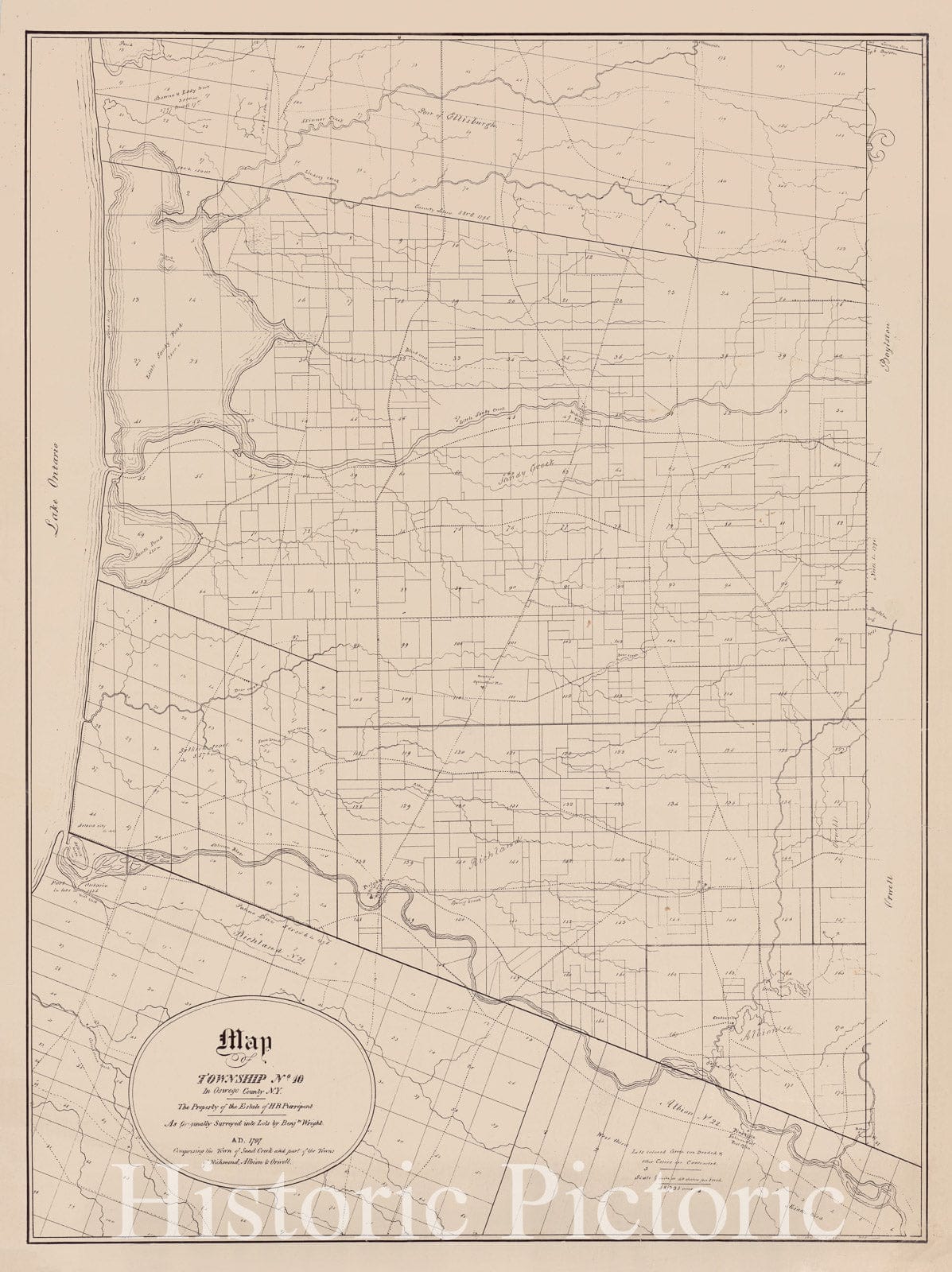 Map : Oswego County, New York 1797 1900z, Antique Vintage Reproduction